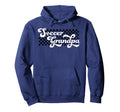Soccer Grandpa Grandfather Checkered Hoodie - Unique Graphic Men Women - T-Shirt, Sweatshirt, Hoodie