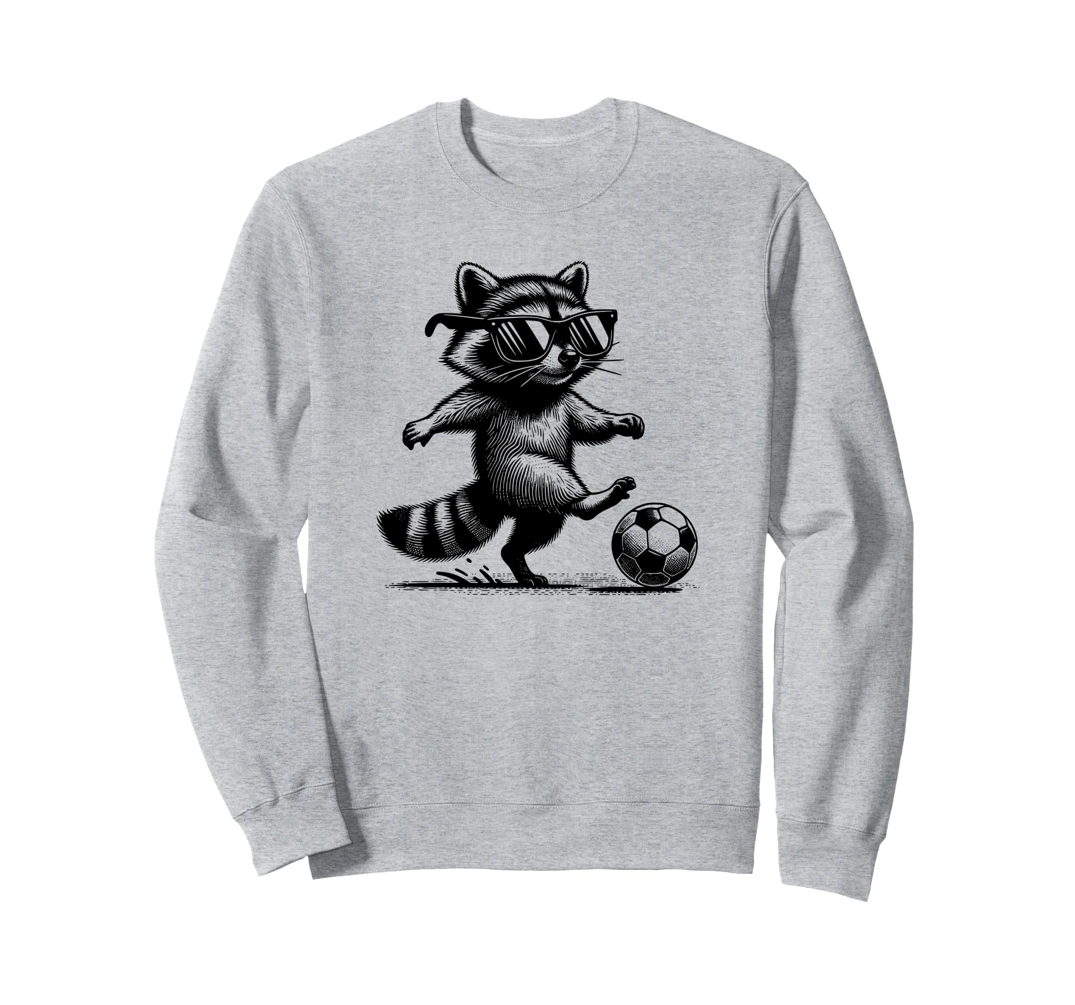 Raccoon Playing Soccer Funny Sports Sweatshirt - Novelty Apparel Men Women - T-Shirt, Sweatshirt, Hoodie