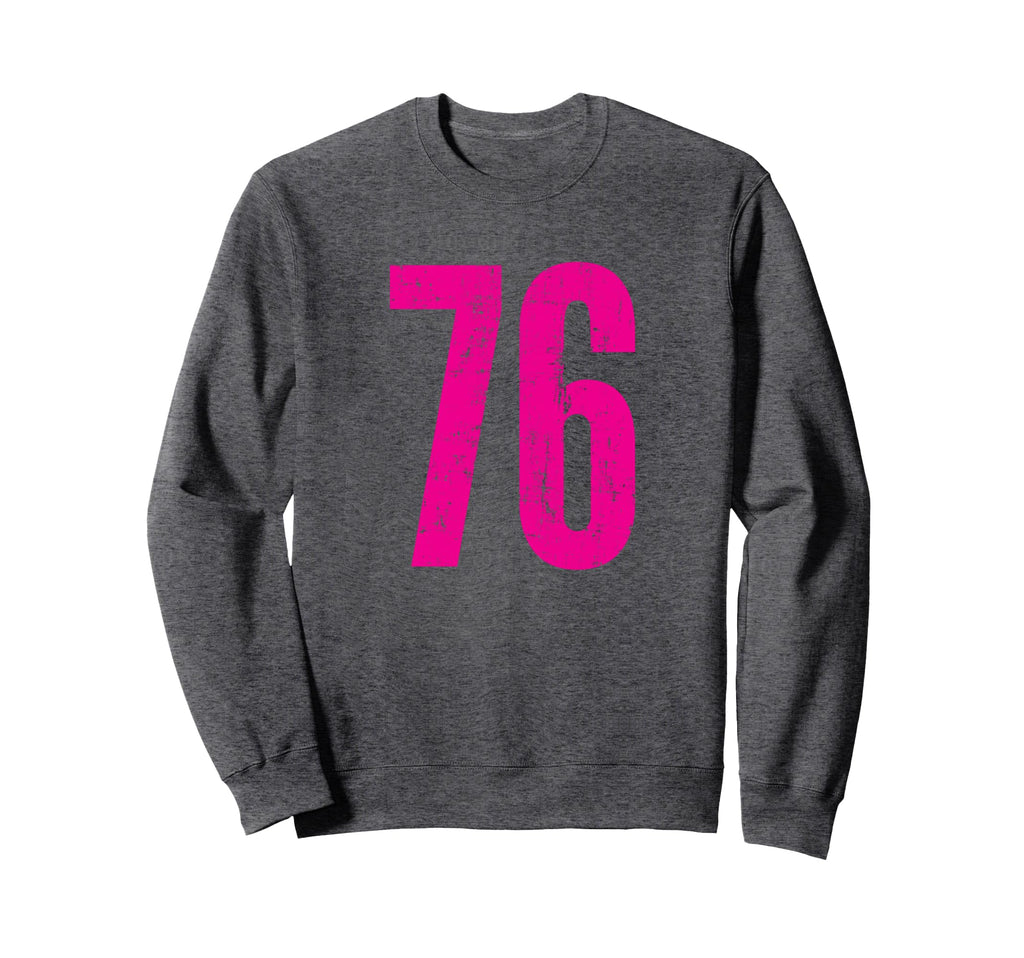 Number 76 Distressed Sport Team Sweatshirt - Unique Graphic for Adults - T-Shirt, Sweatshirt, Hoodie