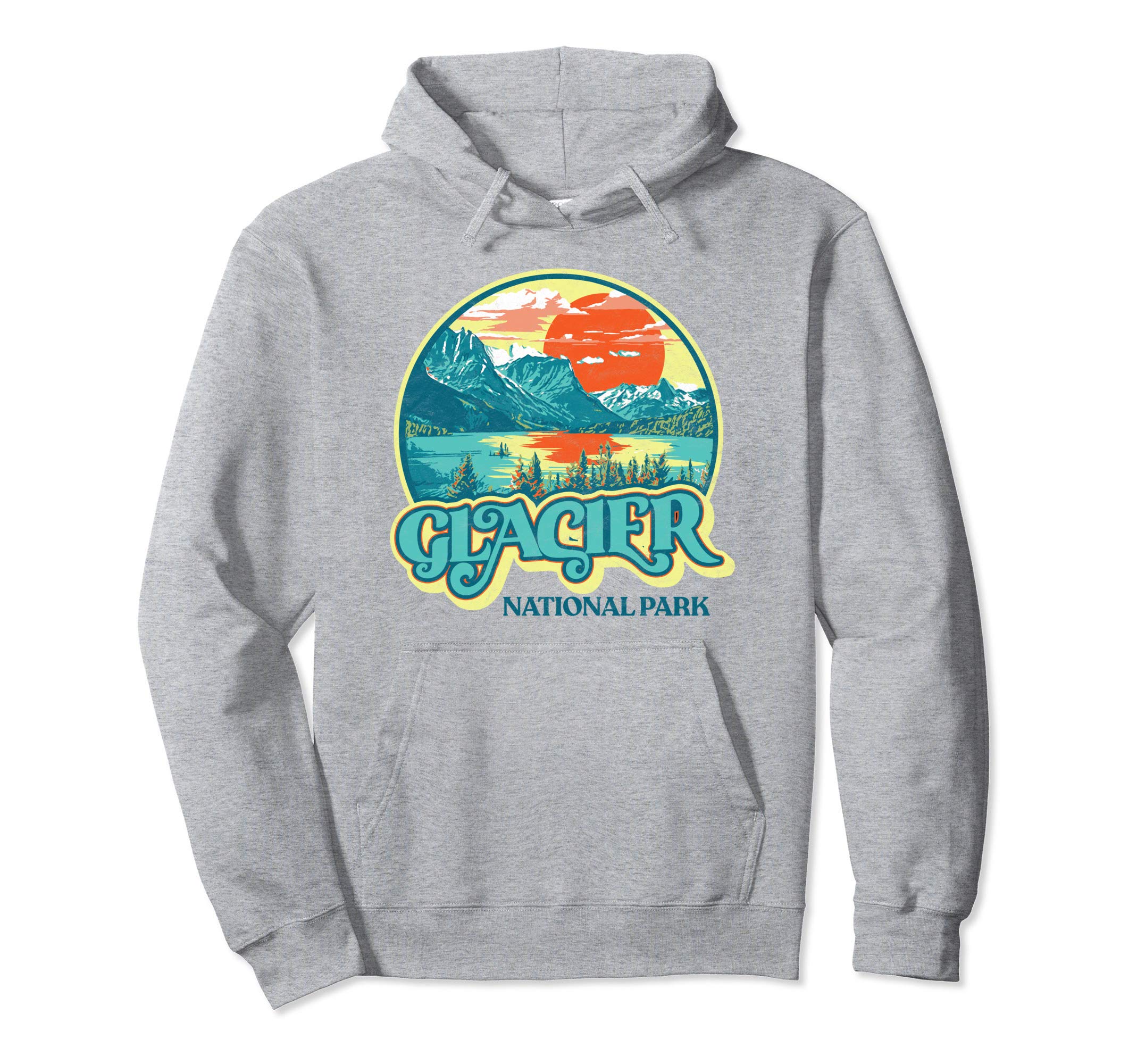 Glacier National Park Montana Colorful Hoodie - Novelty Apparel for Adults - T-Shirt, Sweatshirt, Hoodie