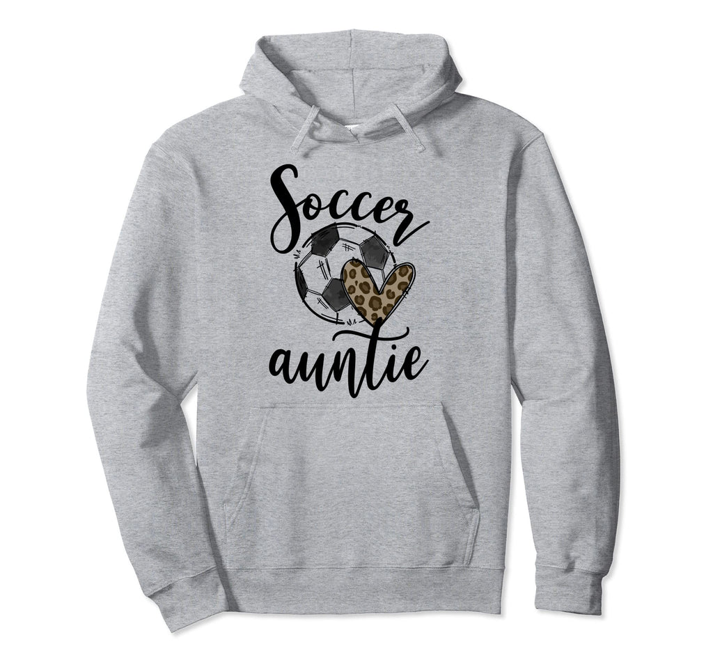 Soccer Auntie Leopard Funny Soccer Hoodie - Fun Novelty Design Unisex - T-Shirt, Sweatshirt, Hoodie