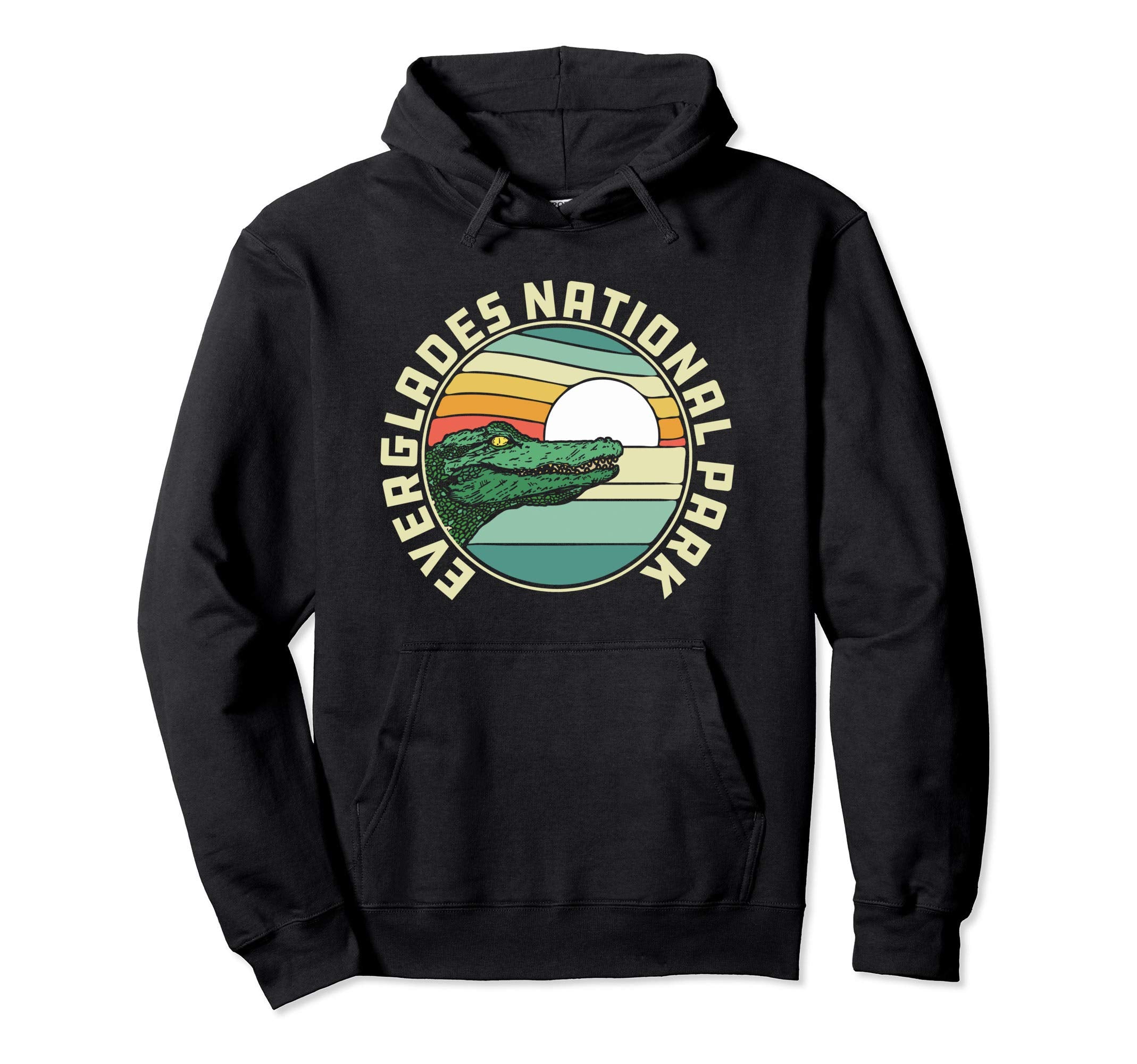 Everglades National Park Alligator 80S Hoodie - Aesthetic Graphic Men Women - T-Shirt, Sweatshirt, Hoodie