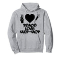 Peace Love Hip Hop Old School Rap Mic Hoodie - Minimalist Print Men Women - T-Shirt, Sweatshirt, Hoodie