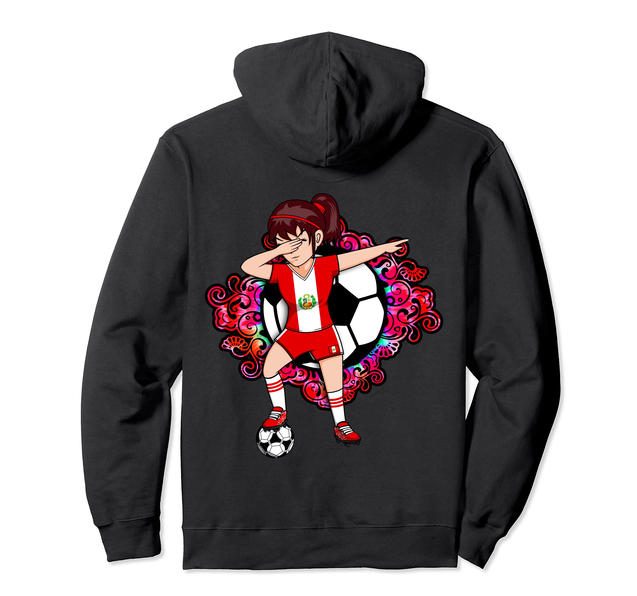 Dabbing Soccer Peru Fans Jersey Floral Hoodie - Novelty Apparel Unisex - T-Shirt, Sweatshirt, Hoodie