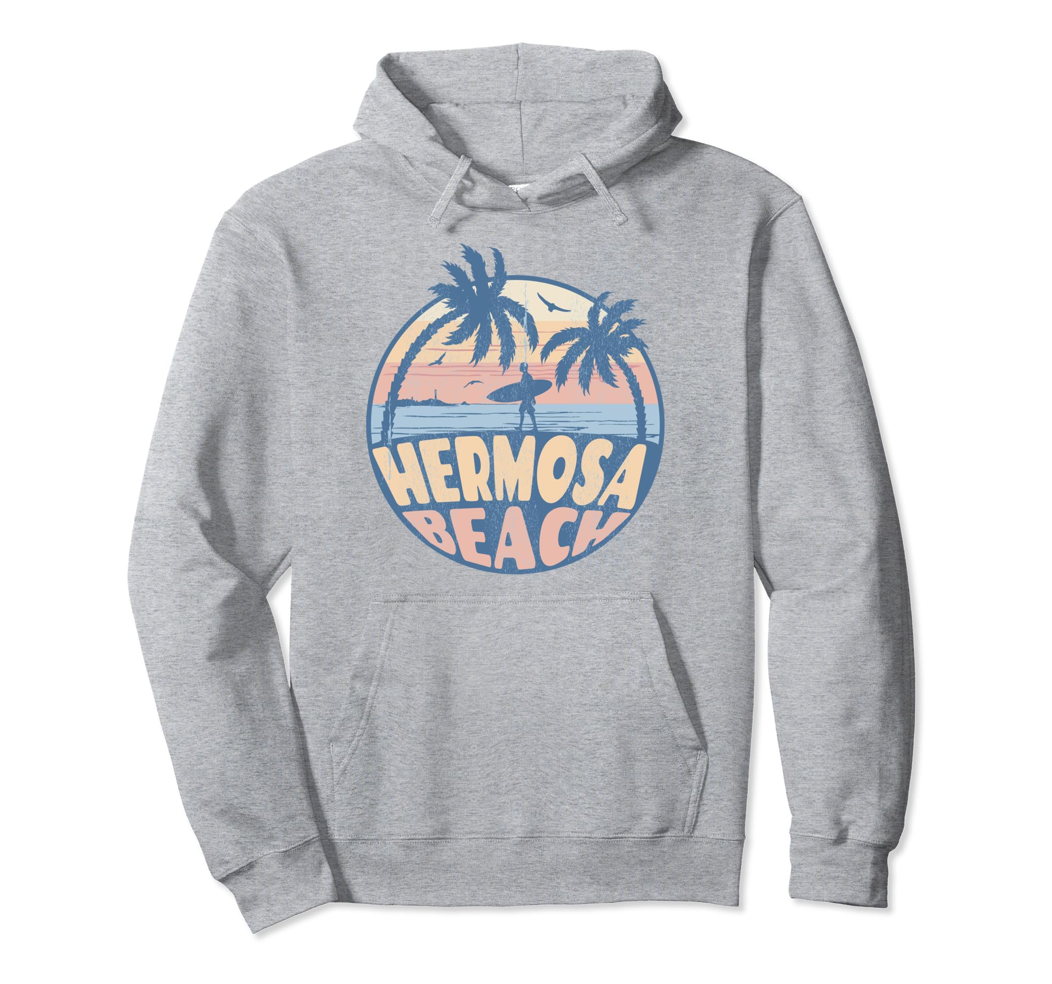 Hermosa California Beach Surf Summer Hoodie - Aesthetic Graphic for Adults - T-Shirt, Sweatshirt, Hoodie
