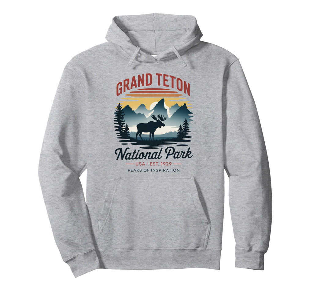 Grand Teton National Park Mountain Hoodie - Trendy Graphic Men Women - T-Shirt, Sweatshirt, Hoodie