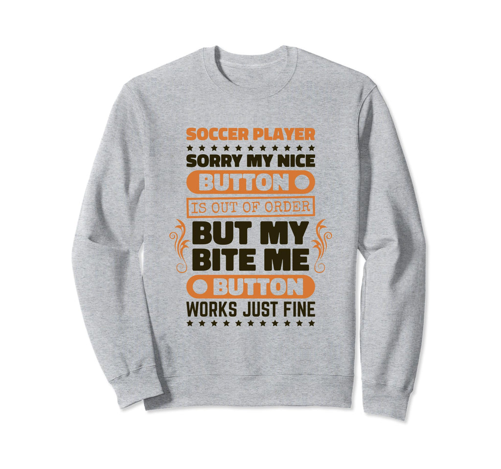 Bite Button Works Soccer Players Sweatshirt - Custom Art Print Unisex - T-Shirt, Sweatshirt, Hoodie