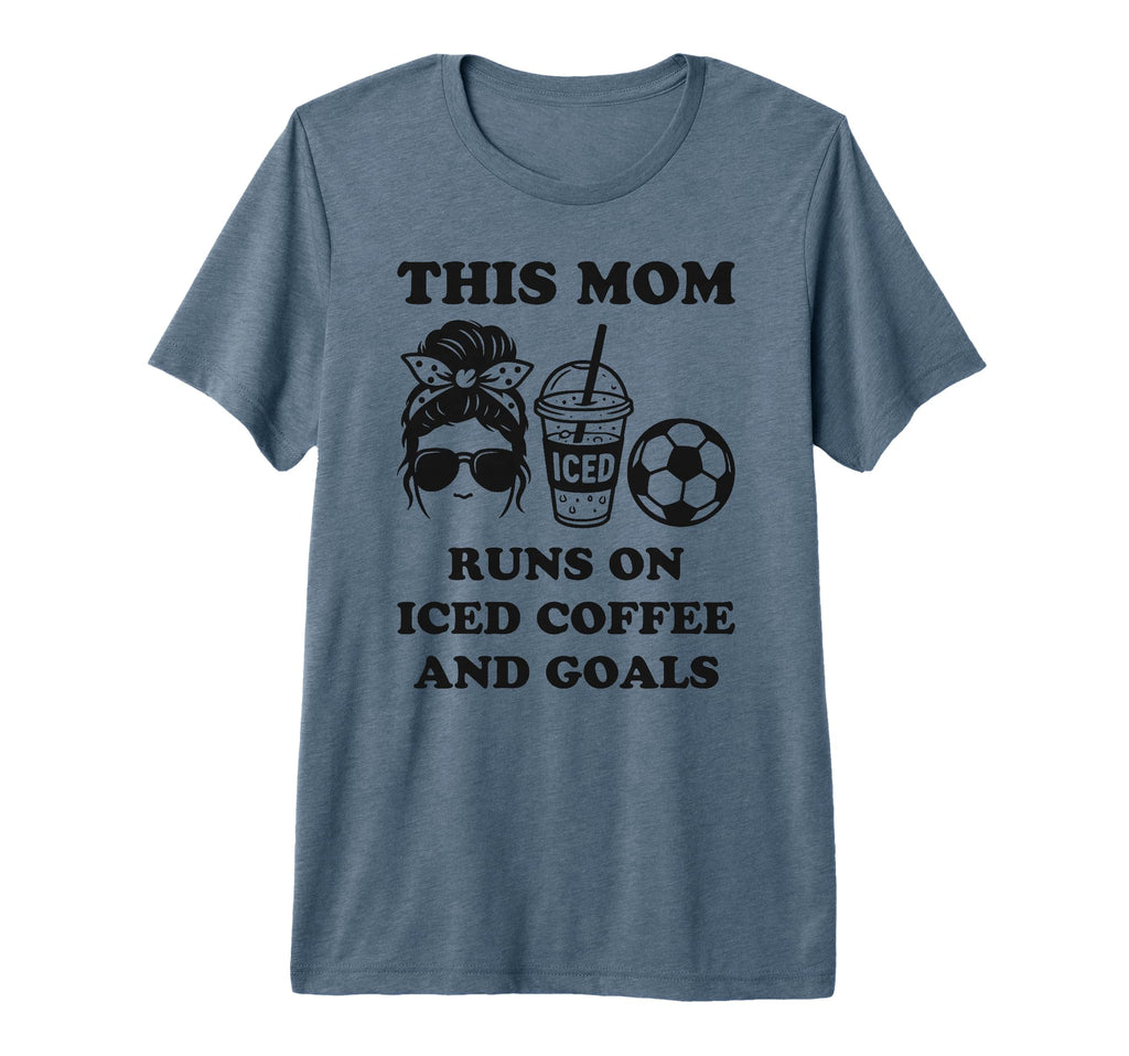 This Mom Runs Iced Coffee And Goals T-Shirt - Trendy Graphic Men Women - T-Shirt, Sweatshirt, Hoodie