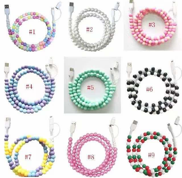 Beaded Phone Charging Cables - Adult & Kids T-Shirts, Sweatshirts & Hoodies apparel design preview 1