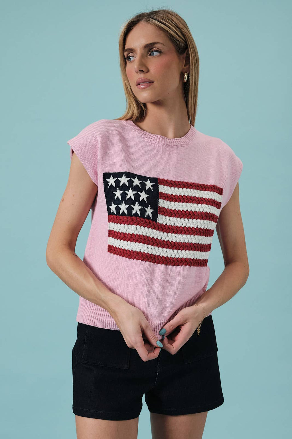 Round Neck Wide Shoulder USA Flag Sweater - Adult & Kids T-Shirts, Sweatshirts & Hoodies apparel design preview 1