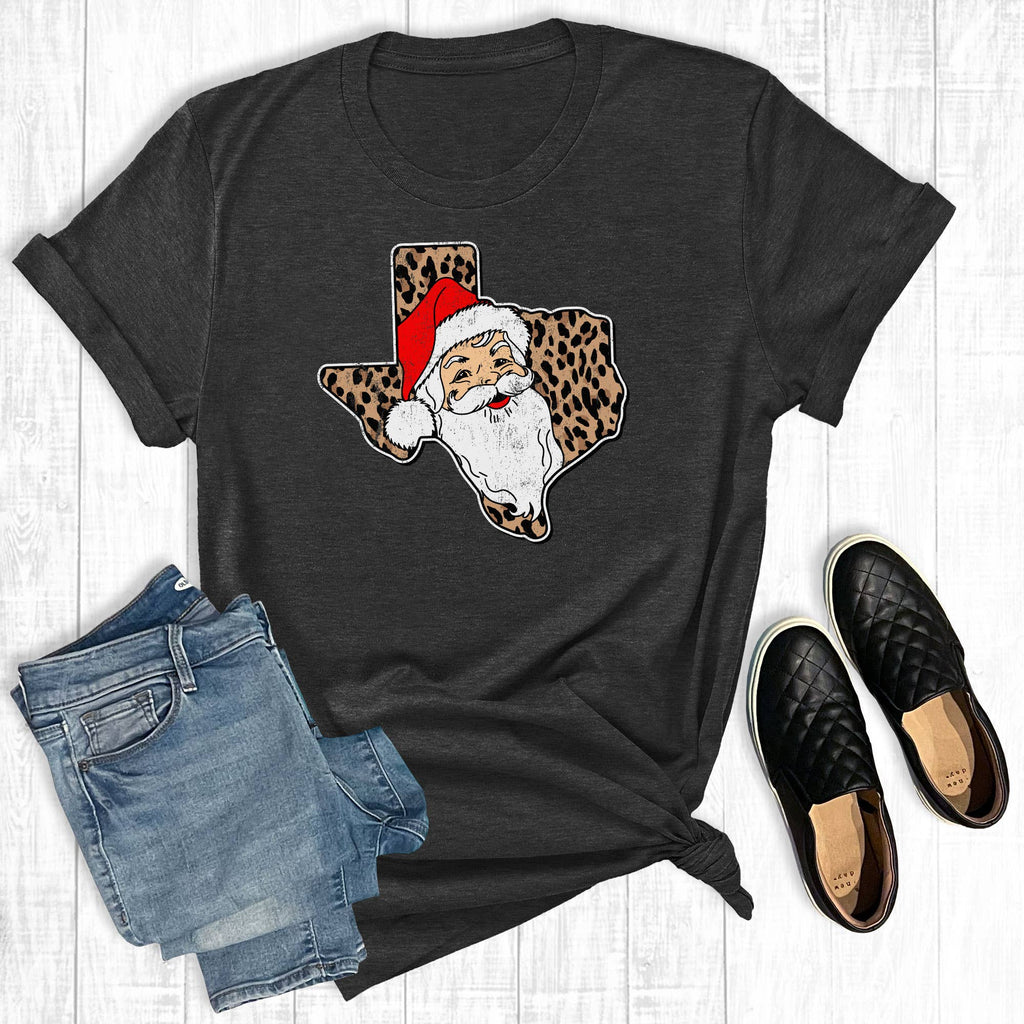 Texas Leopard Santa - Adult & Kids T-Shirts, Sweatshirts & Hoodies apparel design preview 1