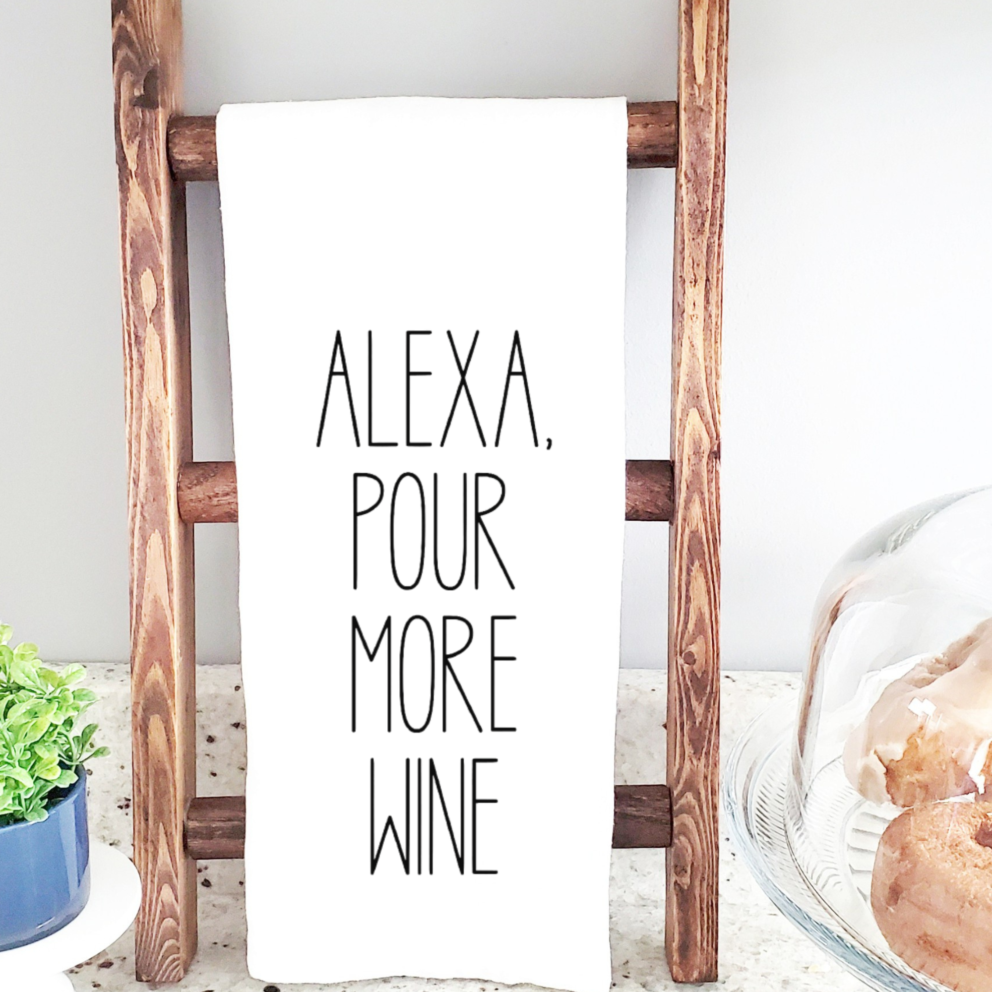 Alexa Pour More Wine Tea Towel Funny - Adult & Kids T-Shirts, Sweatshirts & Hoodies apparel design preview 1
