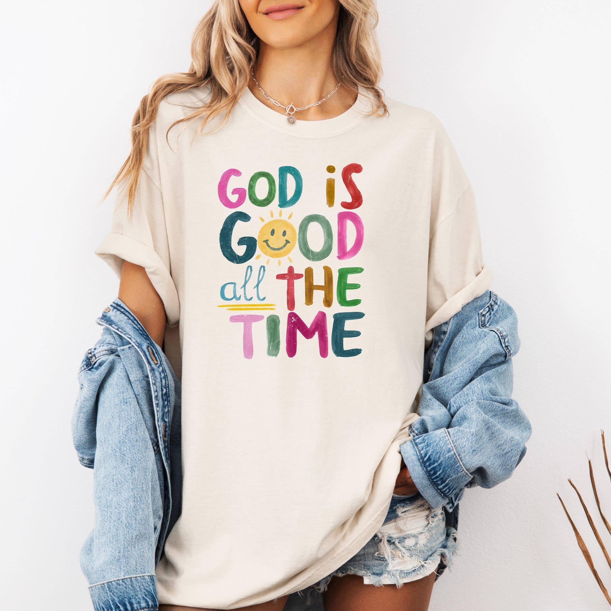God Is Good All the Time Graphic Summer - Adult & Kids T-Shirts, Sweatshirts & Hoodies apparel design preview 1