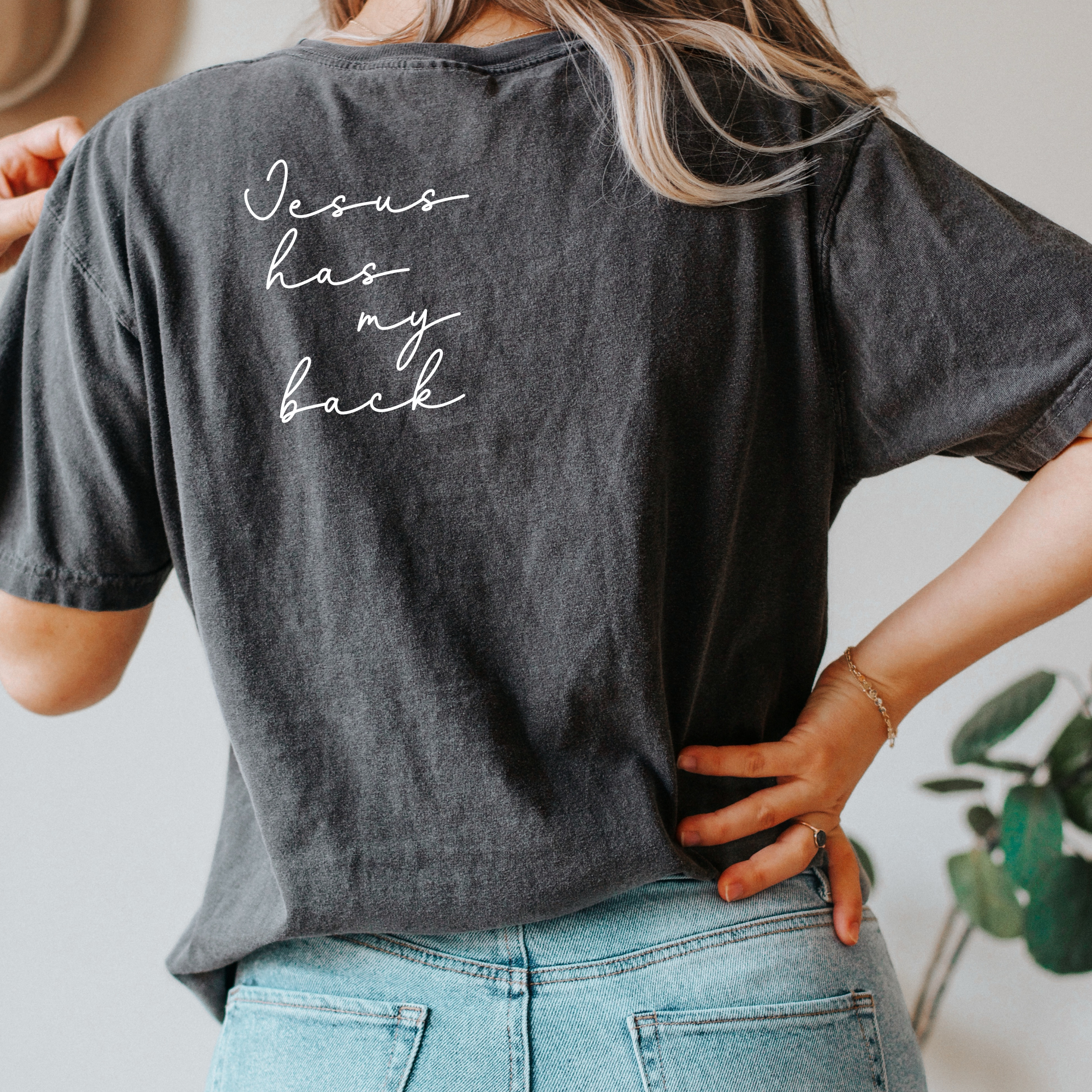 Jesus Has My Back Comfort Colors Heavyweight - Adult & Kids T-Shirts, Sweatshirts & Hoodies apparel design preview 1