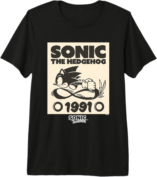Sonic Hedgehog 1991 Epic Run Sketch Premium Tri Blend Long Sleeve