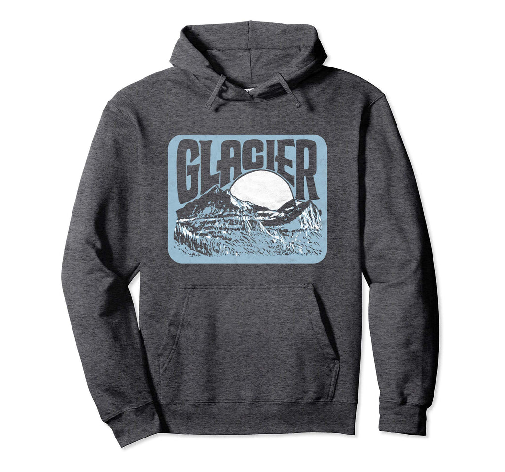 Glacier National Park Distressed 80S Hoodie - Fun Novelty Design Unisex - T-Shirt, Sweatshirt, Hoodie