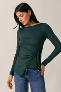Boatneck Asymmetric Pleats Side Tie Top - Adult & Kids T-Shirts, Sweatshirts & Hoodies apparel design preview 1