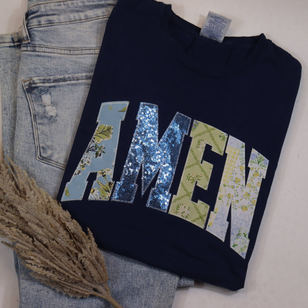Navy Amen Christian Faith Short Sleeve T - Adult & Kids T-Shirts, Sweatshirts & Hoodies apparel design preview 1