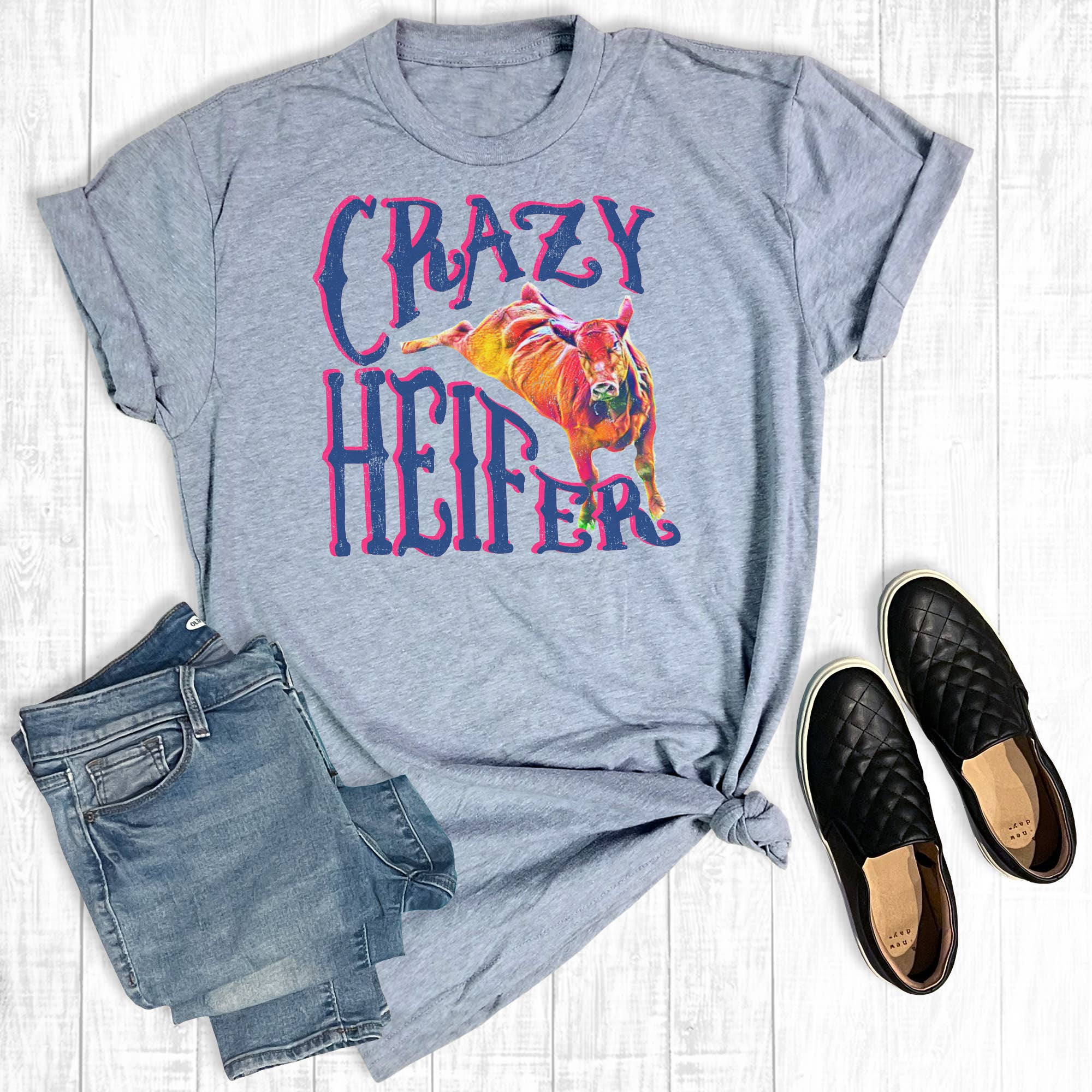 Crazy Heifer - Adult & Kids T-Shirts, Sweatshirts & Hoodies apparel design preview 1