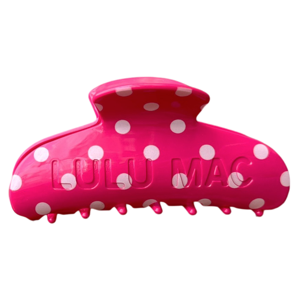 Lulu Mac Hair Clips LM-HR-1001-Hot Pink/White Dot - Adult & Kids T-Shirts, Sweatshirts & Hoodies apparel design preview 1