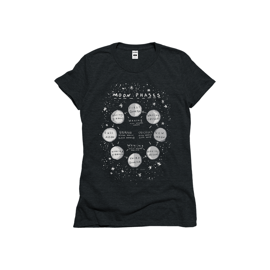 Moon Phases Graphic Charcoal 24pk - Adult & Kids T-Shirts, Sweatshirts & Hoodies apparel design preview 1