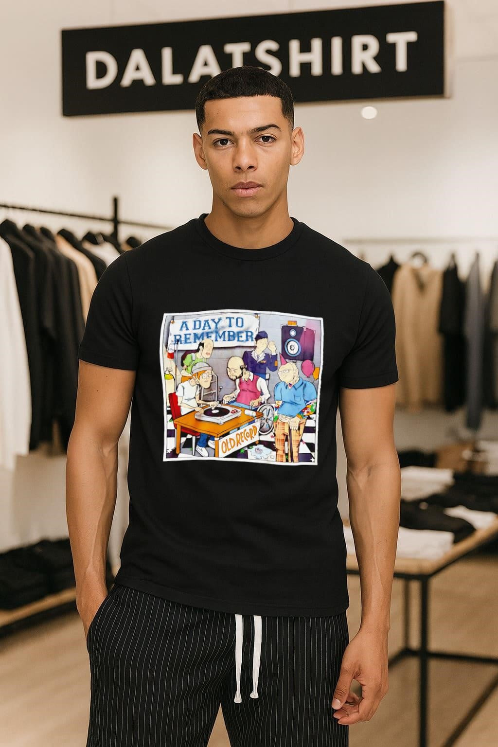 A Day To Remember Old Record Band Cartoon - Adult & Kids T-Shirts, Sweatshirts & Hoodies apparel design preview 1