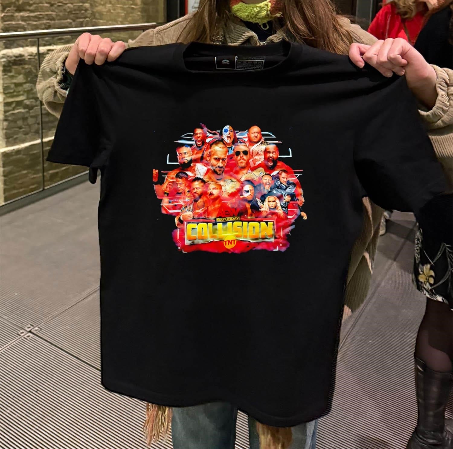 AEW Saturday Collision TNT Pro Wrestling Stars - Adult & Kids T-Shirts, Sweatshirts & Hoodies apparel design preview 2