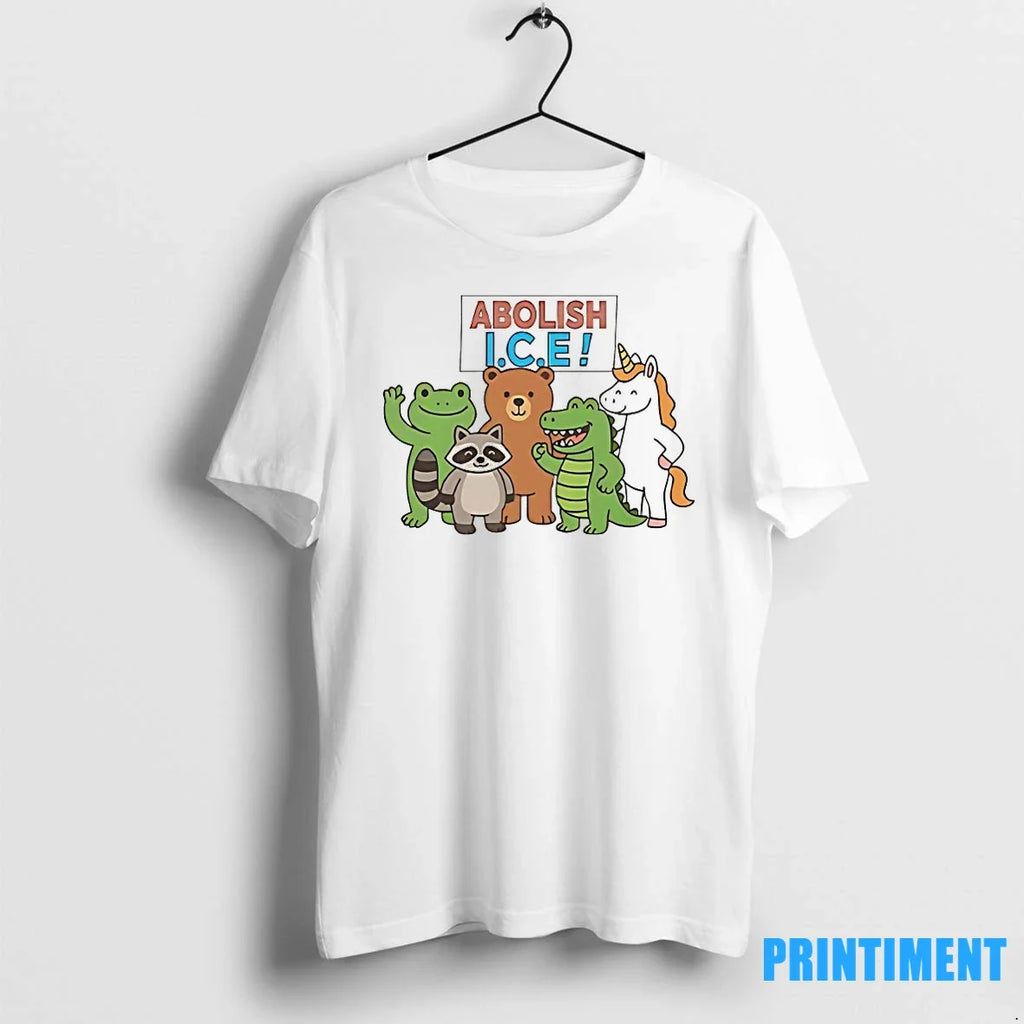 Abolish Ice Frog Unicorn Raccoon Bear Dinosaur - Adult & Kids T-Shirts, Sweatshirts & Hoodies apparel design preview 1