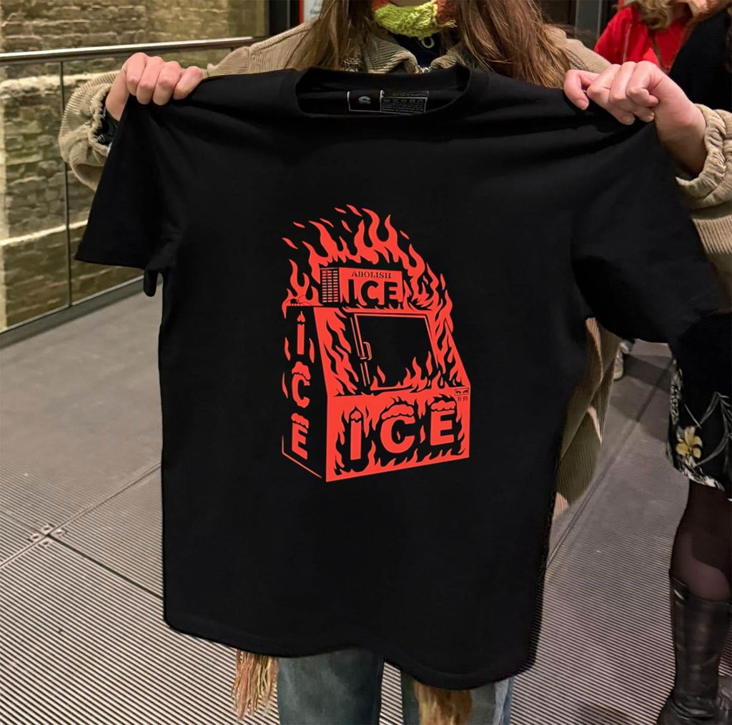 Abolish ICE Immigration Customs Enforcement On Fire - Adult & Kids T-Shirts, Sweatshirts & Hoodies apparel design preview 2