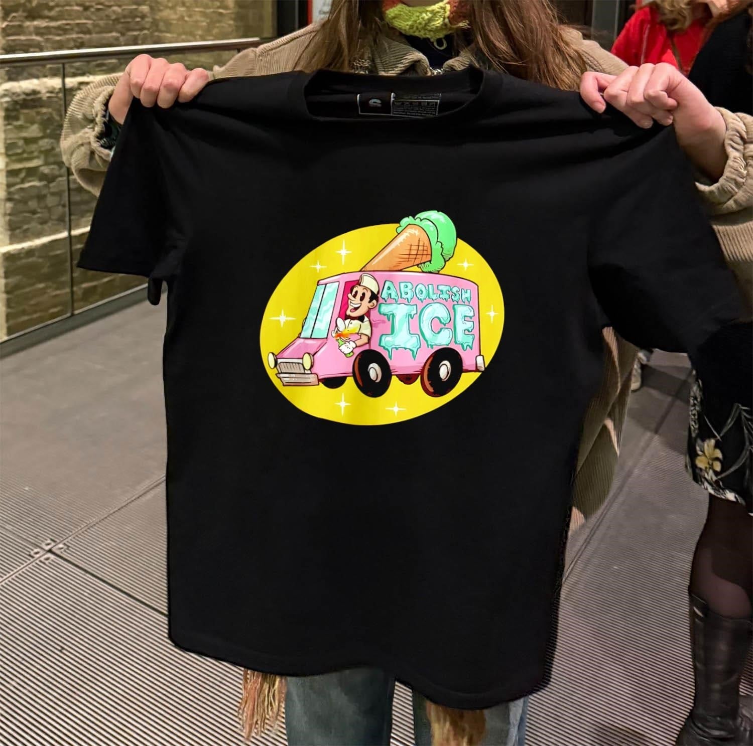 Abolish Ice Cream Truck Molotov Cocktail Man - Adult & Kids T-Shirts, Sweatshirts & Hoodies apparel design preview 2