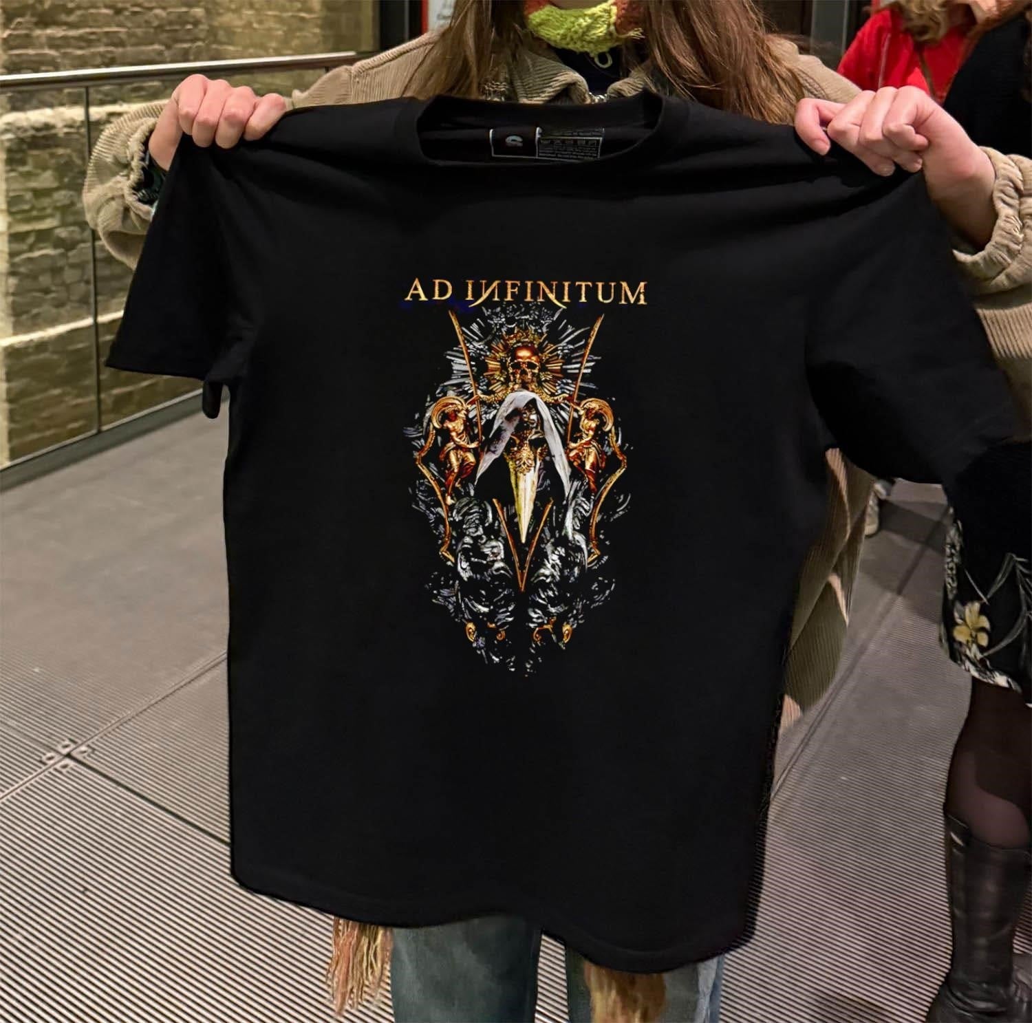 Ad Infinitum Golden Skull Plague Doctor Mask Gothic - Adult & Kids T-Shirts, Sweatshirts & Hoodies apparel design preview 2