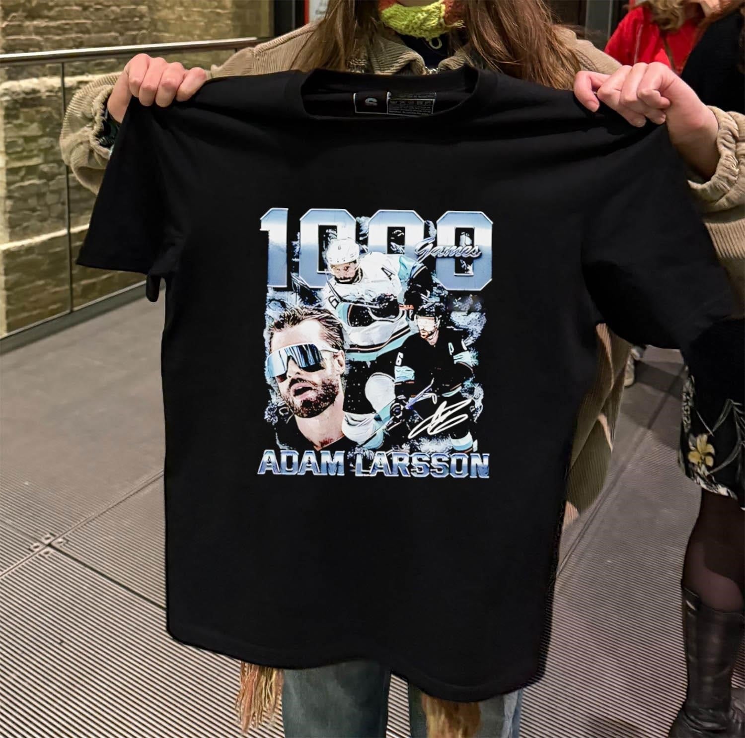 Adam Larsson Seattle 1000 Games F&B Digitally Printed - Adult & Kids T-Shirts, Sweatshirts & Hoodies apparel design preview 2