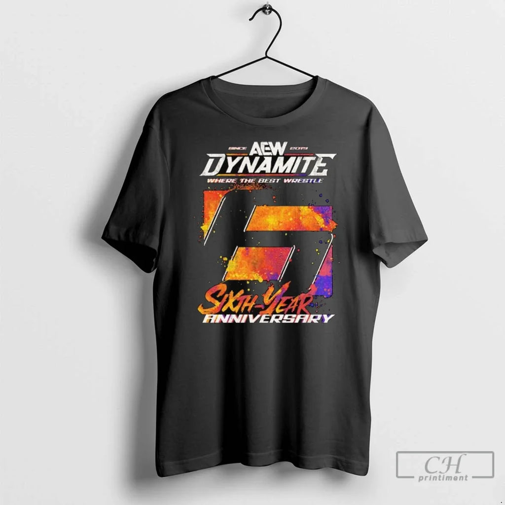 Aew Dynamite Where The Best Wrestle 6th Anniversary - Adult & Kids T-Shirts, Sweatshirts & Hoodies apparel design preview 1