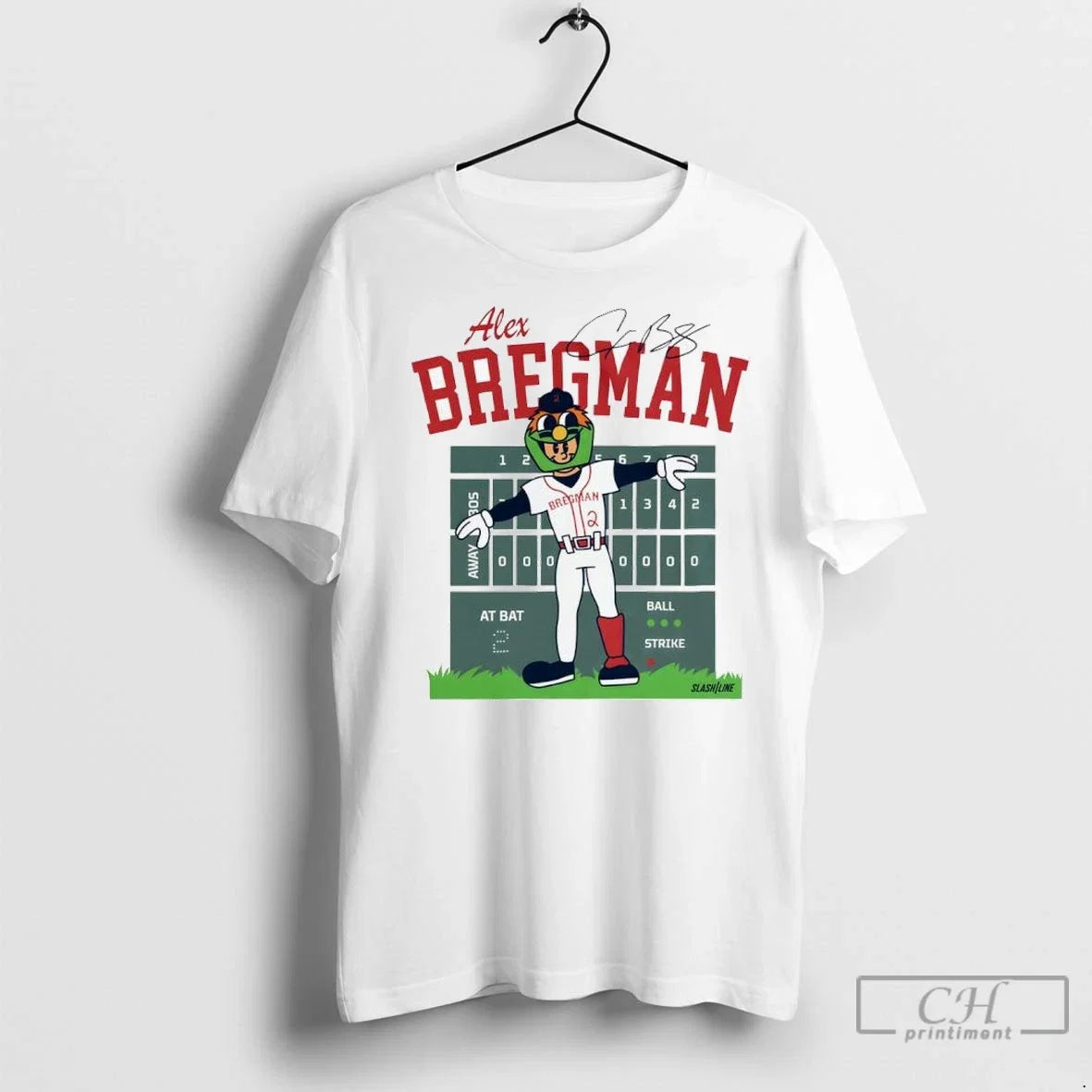 Alex Bregman Boston Red Sox 2 Mascot Signature - Adult & Kids T-Shirts, Sweatshirts & Hoodies apparel design preview 1