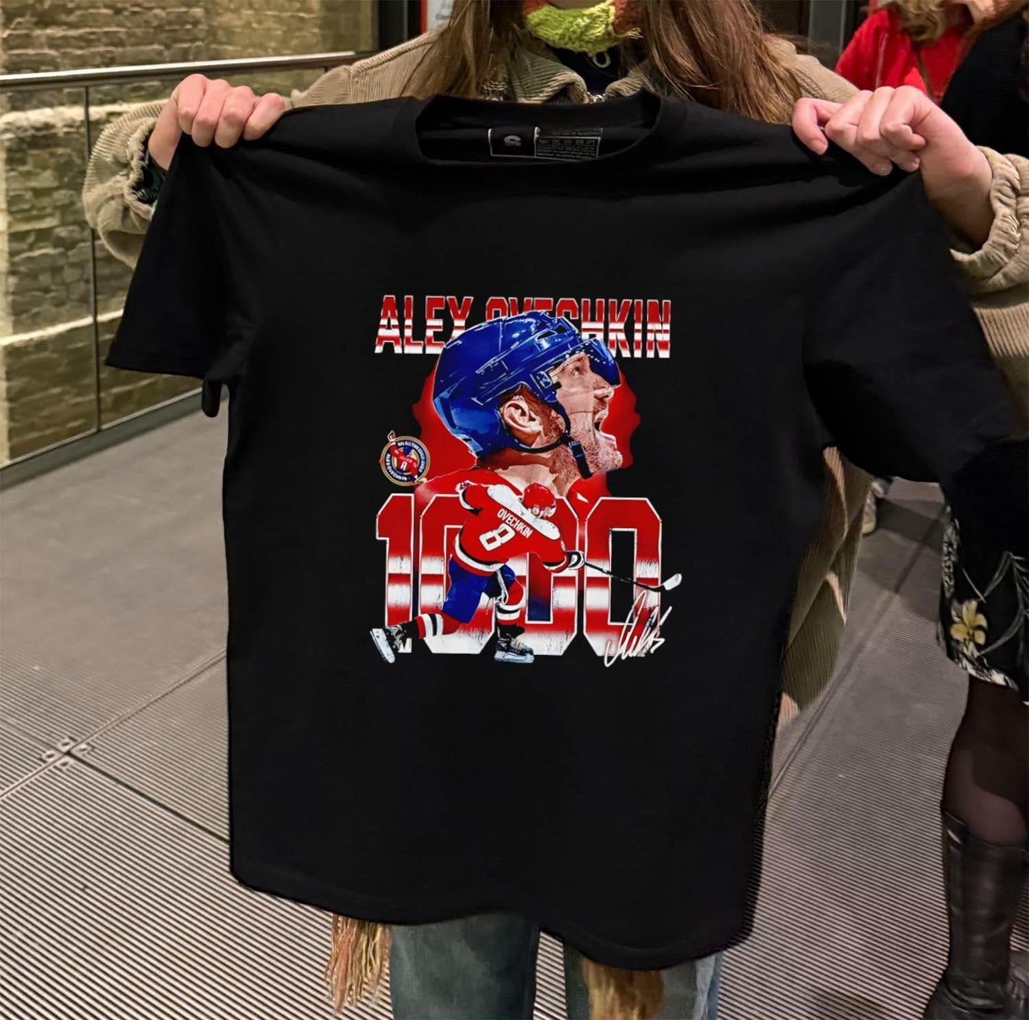 Alex Ovechkin Washington 1000 Goals Digitally Printed - Adult & Kids T-Shirts, Sweatshirts & Hoodies apparel design preview 2