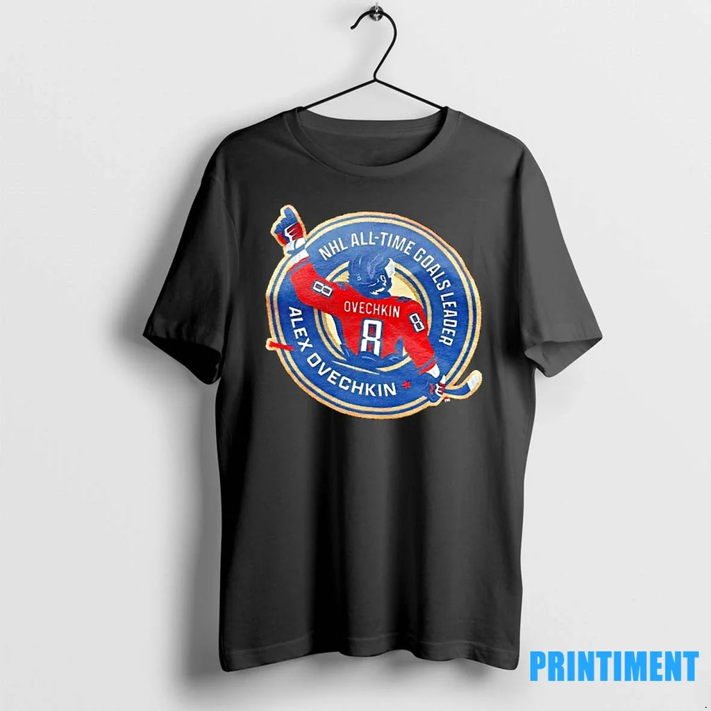 Alex Ovechkin Washington Capitals Nhl All Time Goals - Adult & Kids T-Shirts, Sweatshirts & Hoodies apparel design preview 1