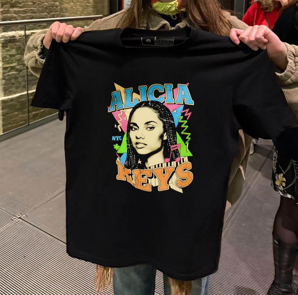 Alicia Keys NYC Piano Retro 90s Style Graphic - Adult & Kids T-Shirts, Sweatshirts & Hoodies apparel design preview 2