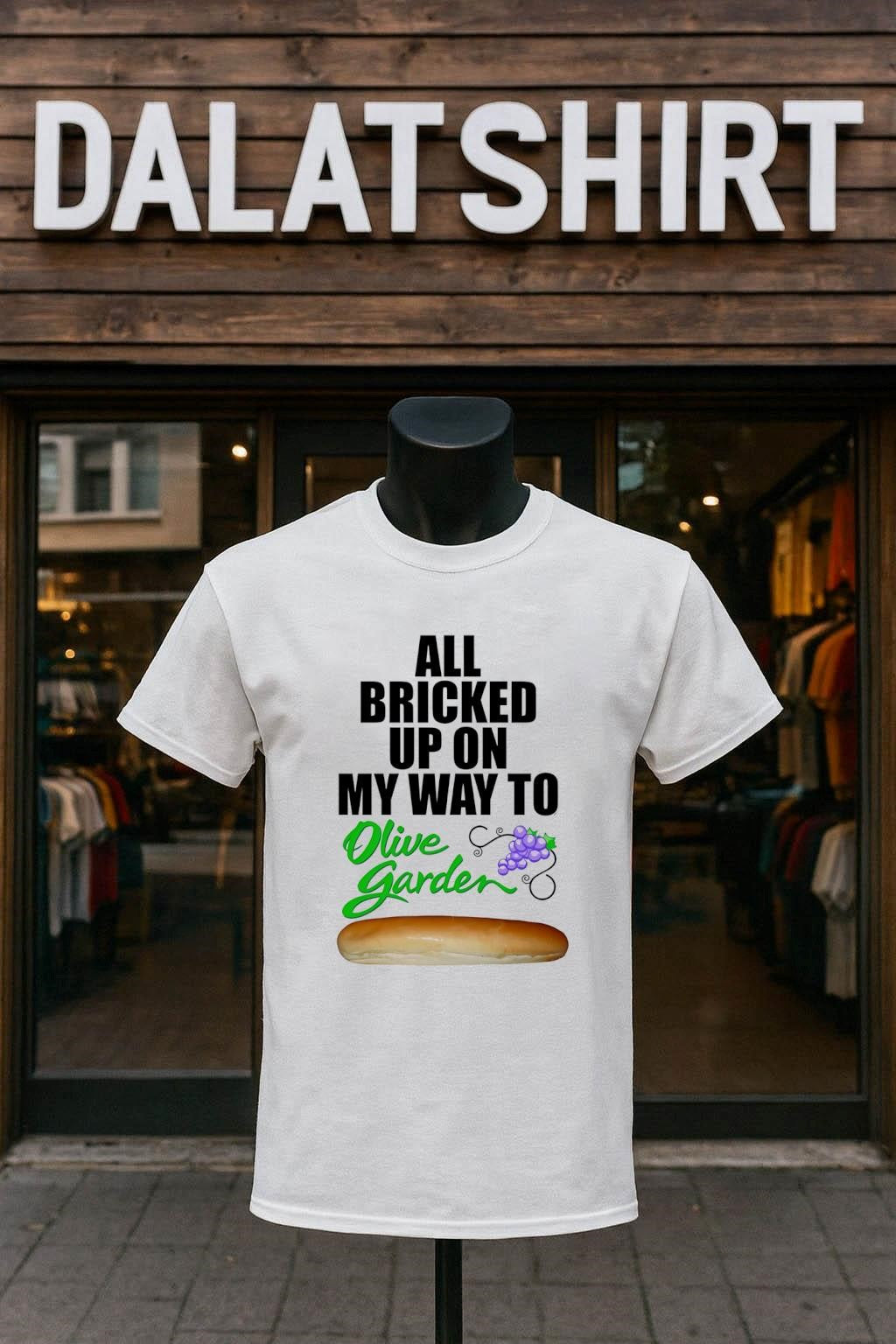 All Bricked Up On My Way To Olive Garden Breadstick - Adult & Kids T-Shirts, Sweatshirts & Hoodies apparel design preview 1