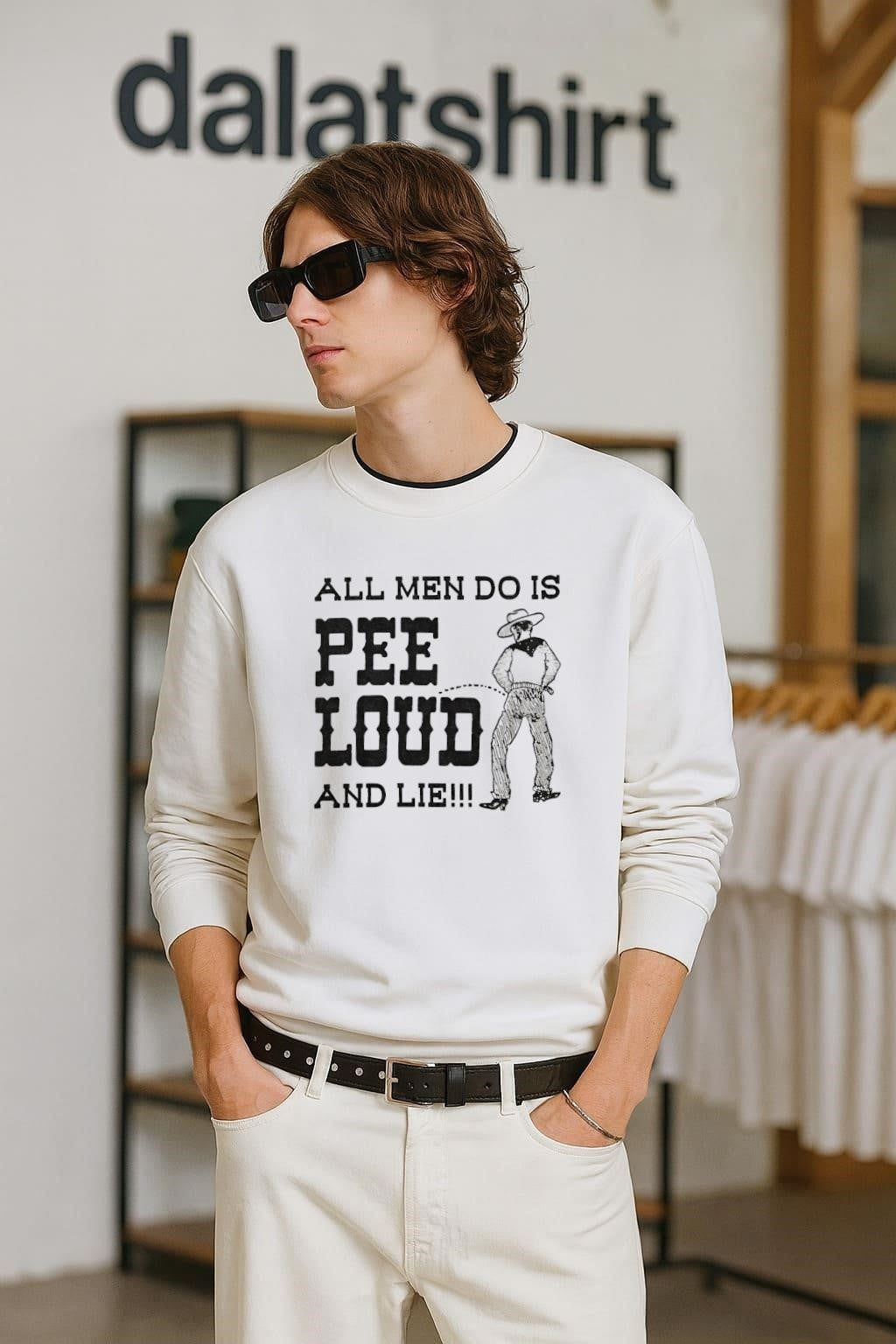 All Men Do Is Pee Loud And Lie - Adult & Kids T-Shirts, Sweatshirts & Hoodies apparel design preview 2