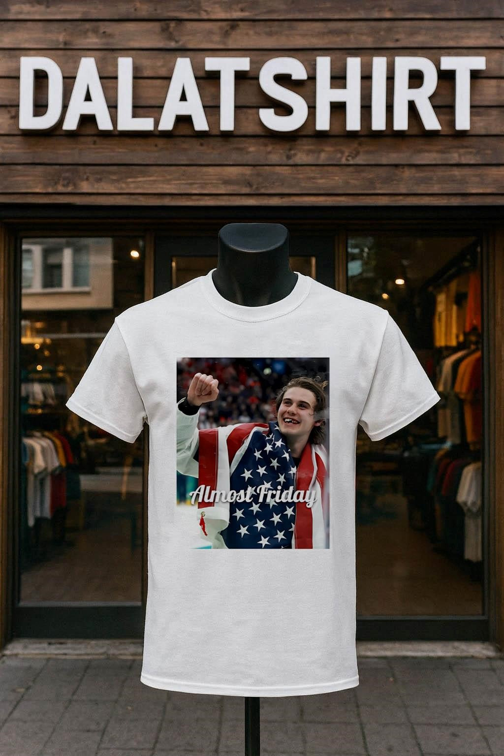 Almost Friday Jack Hughes USA hockey winner - Adult & Kids T-Shirts, Sweatshirts & Hoodies apparel design preview 1