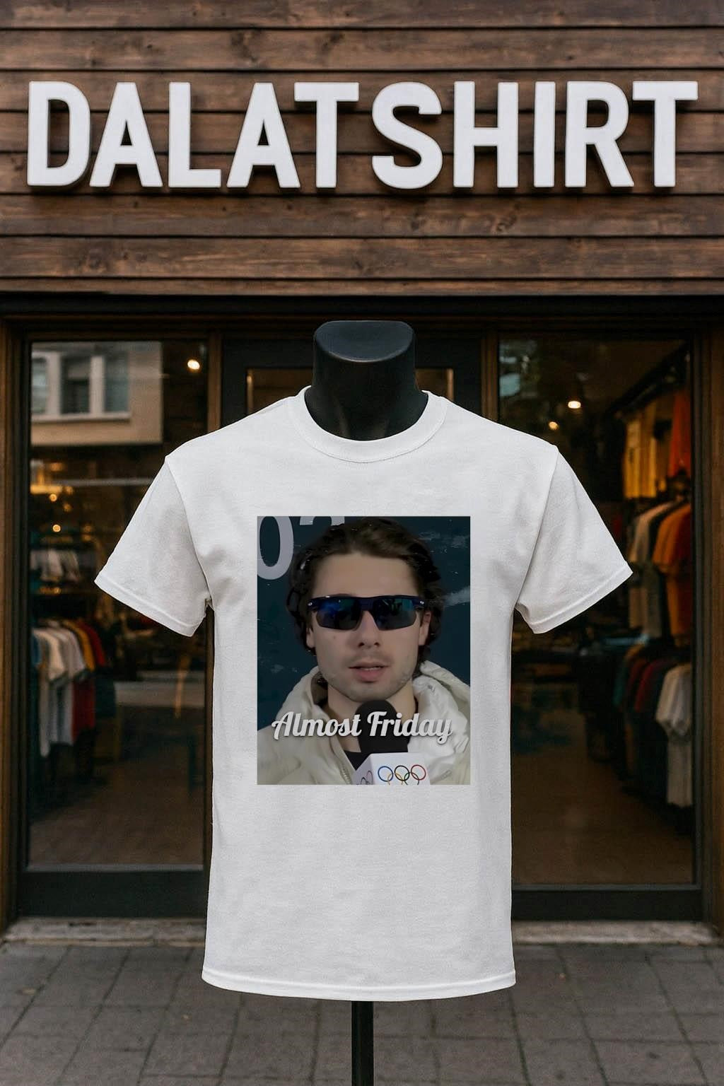 Almost Friday Olympic Athlete Wearing Sunglasses In - Adult & Kids T-Shirts, Sweatshirts & Hoodies apparel design preview 1