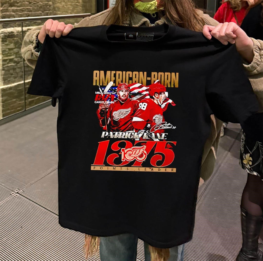 American-Born Mike Modano Patrick Kane Detroit Red - Adult & Kids T-Shirts, Sweatshirts & Hoodies apparel design preview 2
