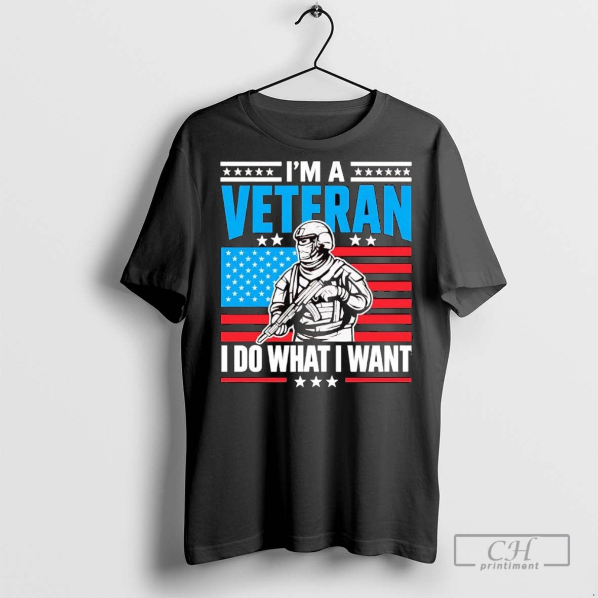 American Im A Veteran I Do What Want - Adult & Kids T-Shirts, Sweatshirts & Hoodies apparel design preview 1
