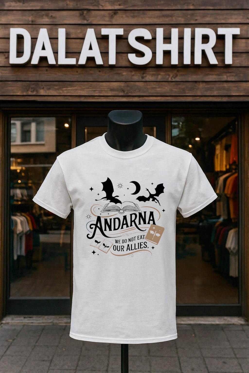 Andarna We Do Not Eat Our Allies Dragon Fantasy Book - Adult & Kids T-Shirts, Sweatshirts & Hoodies apparel design preview 1