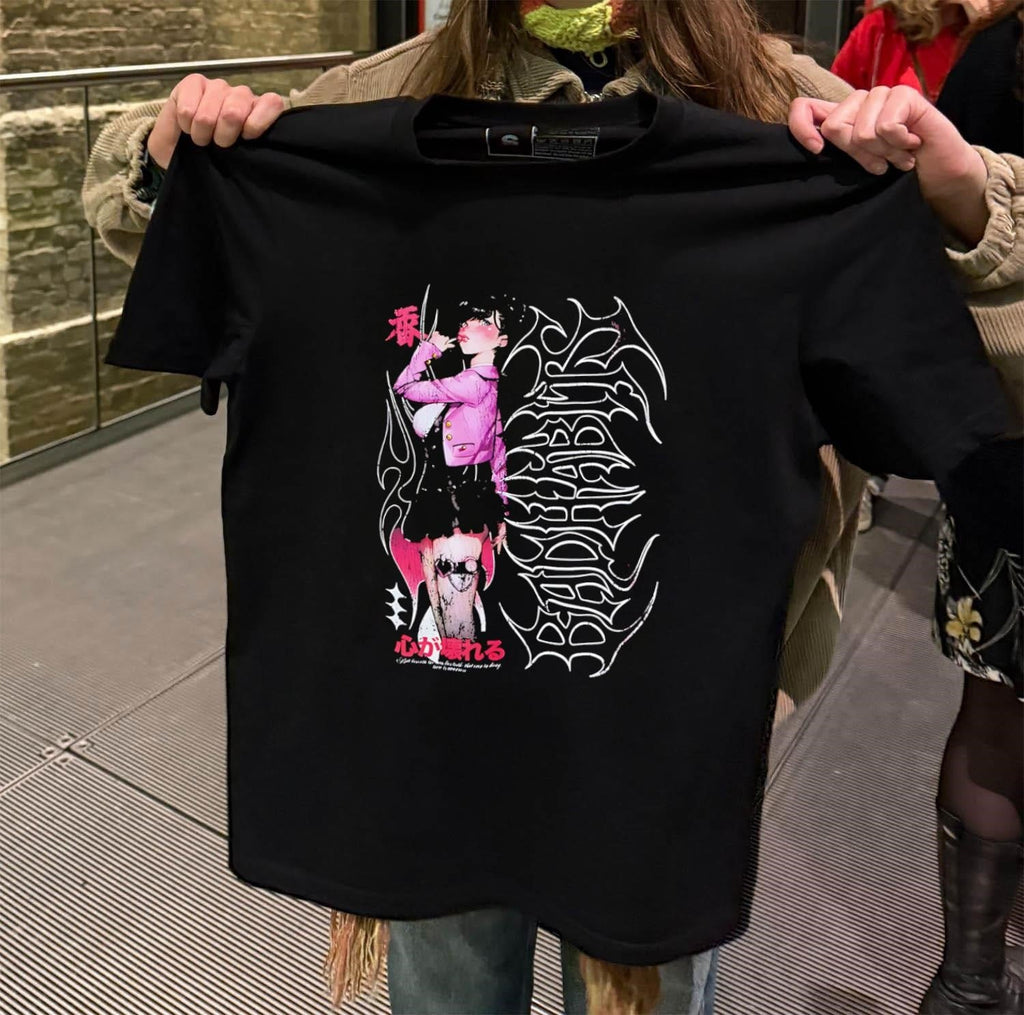 Anime Girl Bad Habit Harajuku Aesthetic Streetwear - Adult & Kids T-Shirts, Sweatshirts & Hoodies apparel design preview 2