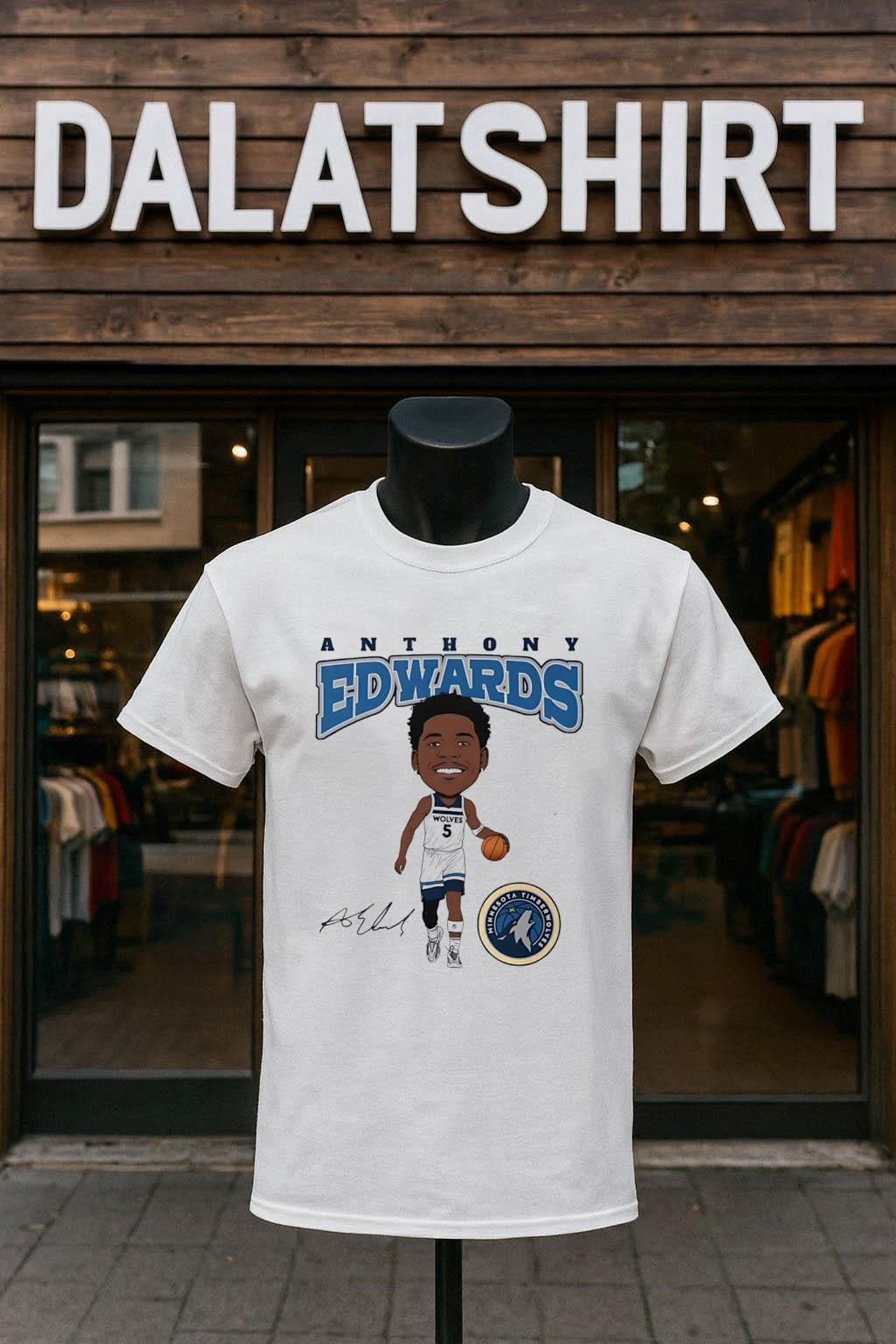 Anthony Edwards Wolves 5 Minnesota Timberwolves - Adult & Kids T-Shirts, Sweatshirts & Hoodies apparel design preview 1
