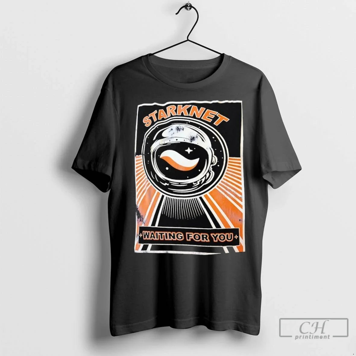 Astronaut Starknet Waiting For You - Adult & Kids T-Shirts, Sweatshirts & Hoodies apparel design preview 1