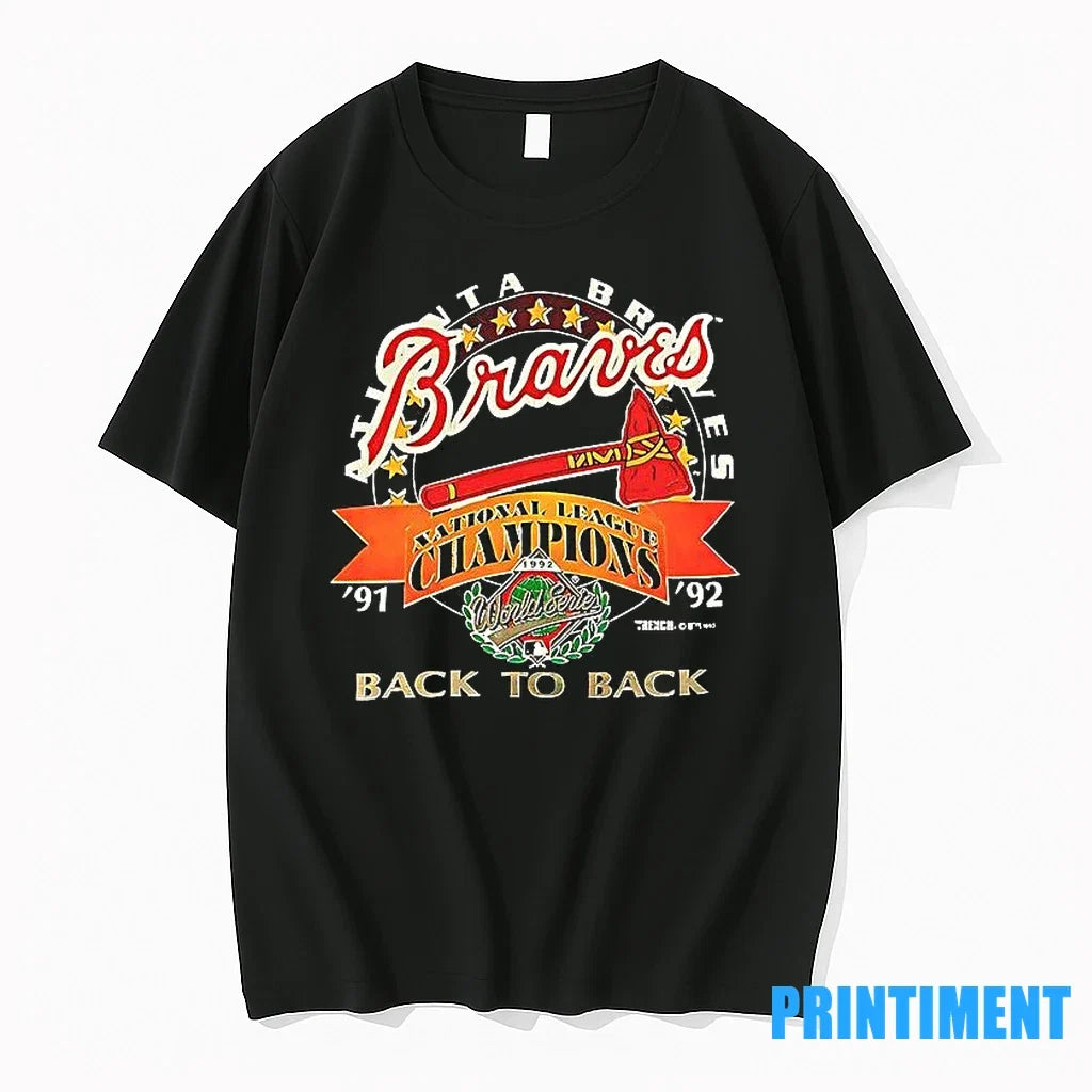 Atlanta Braves Back To National League Champions - Adult & Kids T-Shirts, Sweatshirts & Hoodies apparel design preview 1