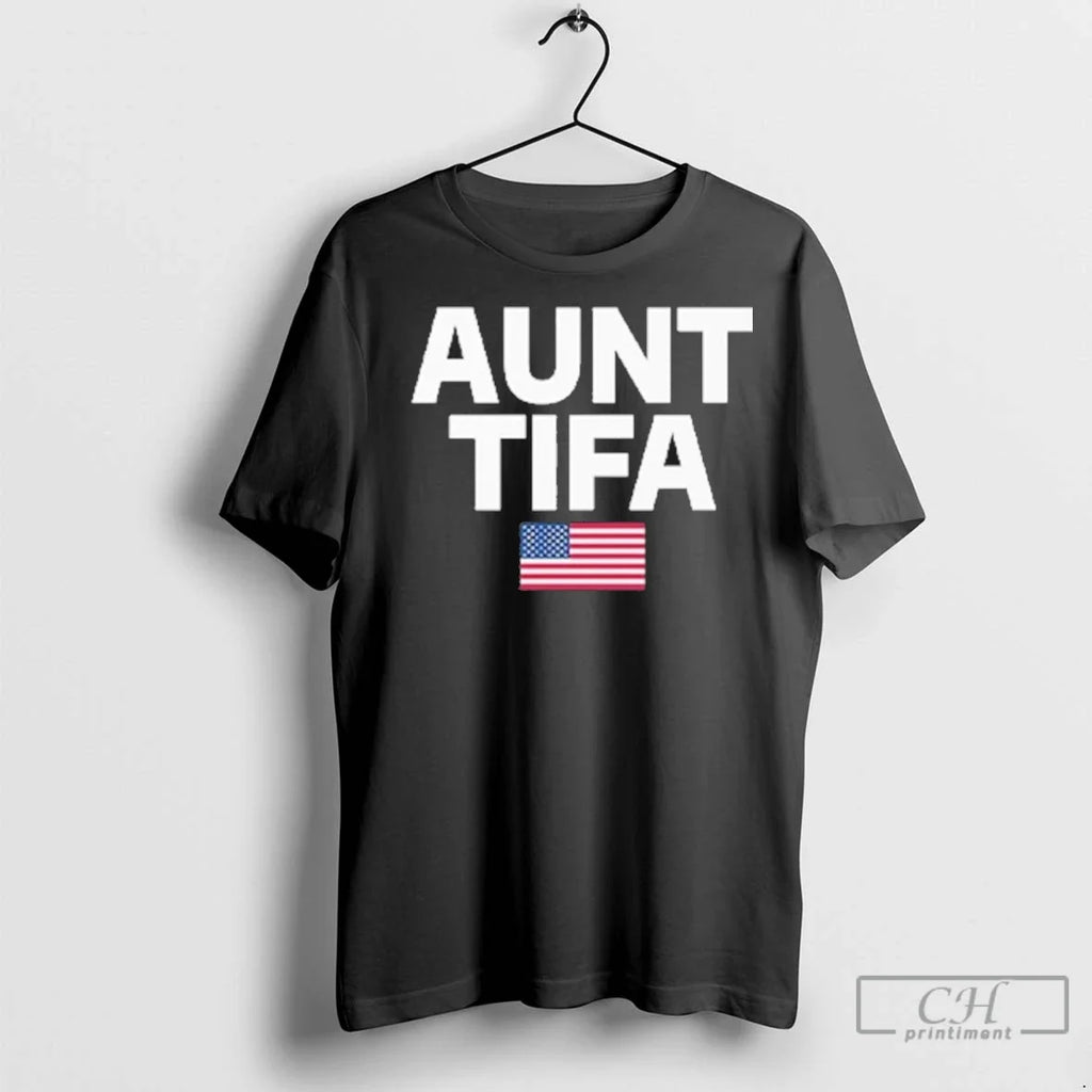 Aunt Tifa American Flag - Adult & Kids T-Shirts, Sweatshirts & Hoodies apparel design preview 1