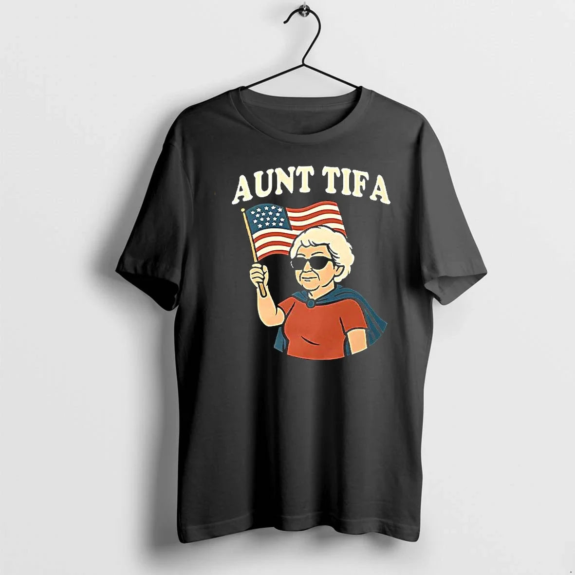 Aunt Tifa Hold Usa Flag Sweater - Adult & Kids T-Shirts, Sweatshirts & Hoodies apparel design preview 1